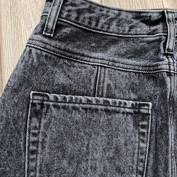 Abercrombie & Fitch Natural Rise Skirt Acid wash black button front mini NWT, 6 - Picture 5 of 7